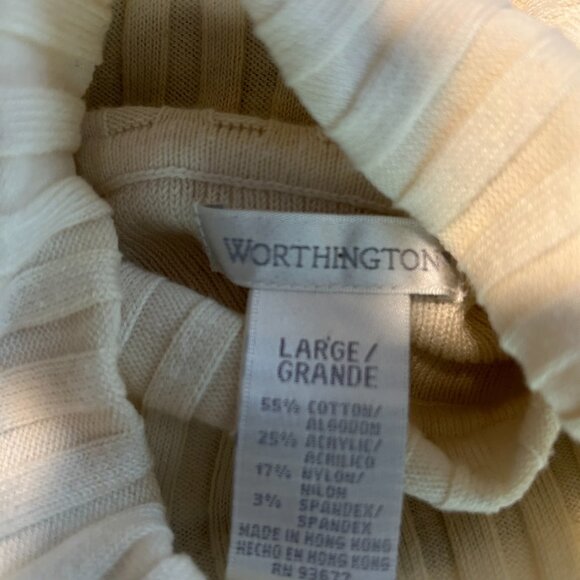 White with black trim turtleneck sweater - Picture 4 of 4